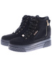 Czarne zamszowe sneakersy na koturnie i platformie /G4-3 15506 T634/