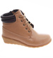 Kamelowe sznurowane botki na niskim koturnie /a10-2 +H2 16624 T7-38/
