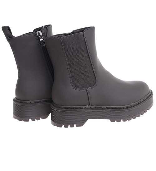 Oliwkowe matowe dziewczęce botki ocieplane /G13-2 18375 T188/