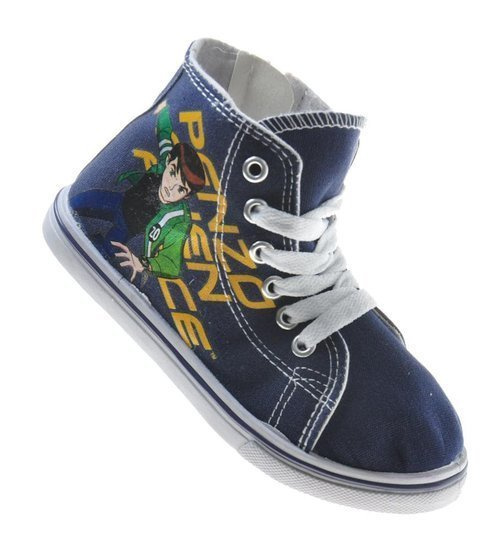 Wysokie wiosenne trampki chłopięce granatowe /B2-1 7550 S097/