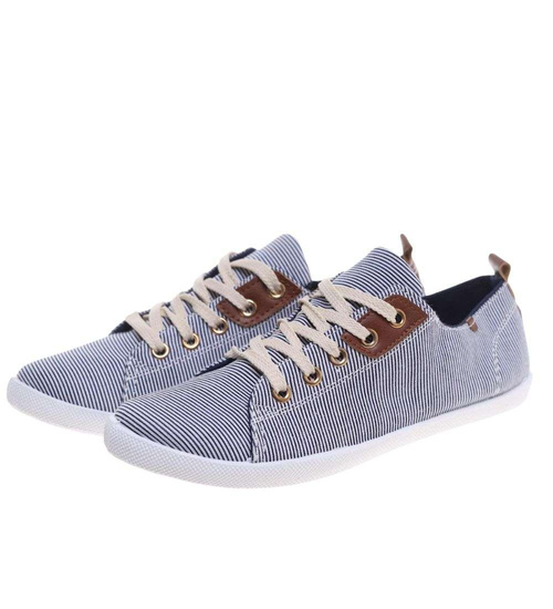 Granatowe tenisówki w paski /G9-2 18750  T1/