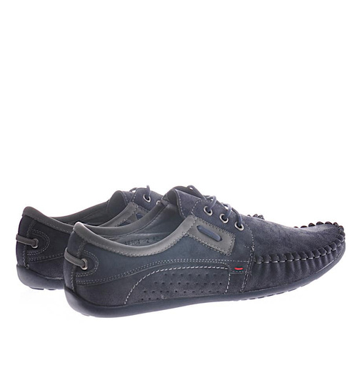 Męskie półbuty jak mokasyny Granatowe /A6-3 12322 S356/