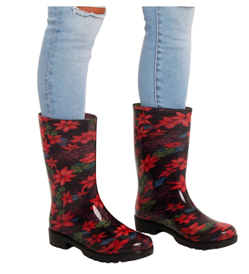 Kolorowe kalosze gumiaki damskie /B1-1 18070 T400/