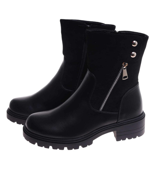 Czarne damskie botki workery /F10-3 18184 T434/