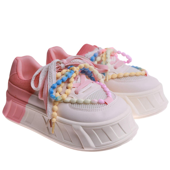 Różowo beżowe trampki Seastar na platformie /D8-2 17317 T584/