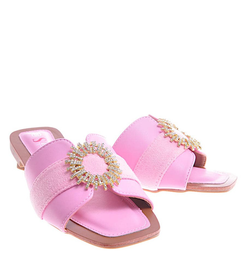 Damskie klapki na lato w cukierkowym różu /C7-2 11984 T397/