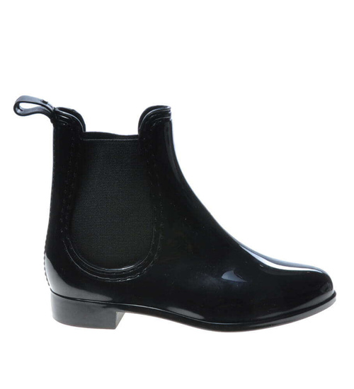 Czarne dziecięce kalosze z gumami /C2-1 5145 S176/