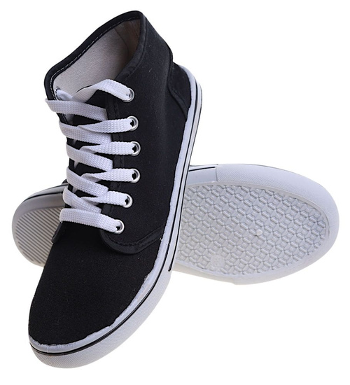 Wysokie trampki damskie Czarne /A5-3 13874 S097/