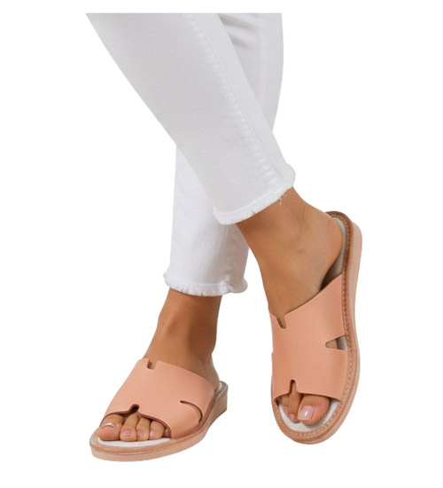 Skórzane domowe klapki kapcie /E4-1 12934 S194/