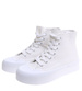 Białe trampki damskie z wysoką cholewką /B5-2 16660 T182/
