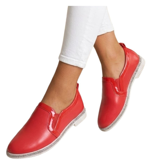 Czerwone półbuty dziewczęce /C7-3 11275 S192/