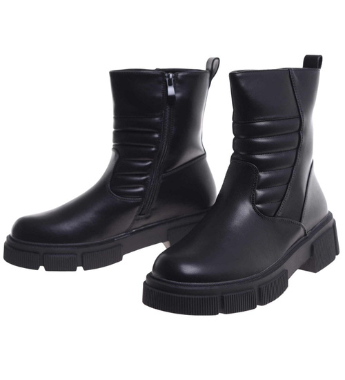 Czarne wysokie botki na platformie /J4-4 H2 18441 W188/