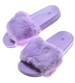 Wygodne damskie klapki z futerkiem Fioletowe /E2-2 7139 S193/
