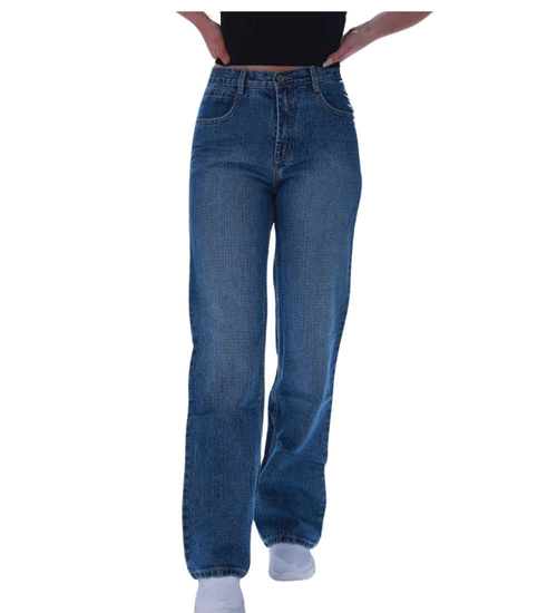 Granatowe casualowe spodnie damskie /H2 UB965 S0/