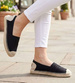 Wsuwane baleriny czarne espadryle /A10-1 18726 T188/