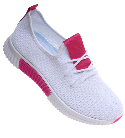 Damskie białe buty sportowe w dużym rozmiarze /A5-3 18108 T281/