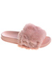 Różowe klapki damskie z futerkiem /G9-2 4511 S109/