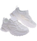 Damskie buty sportowe białe na platformie /G8-2 18658 S242/