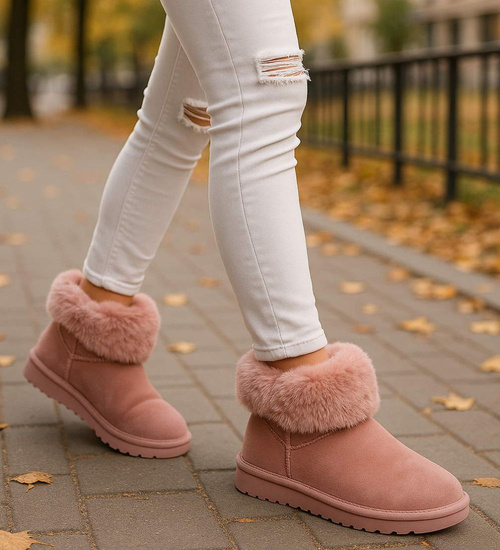 Różowe kozaki śniegowce z futerkiem /E5-2 18357 T195/