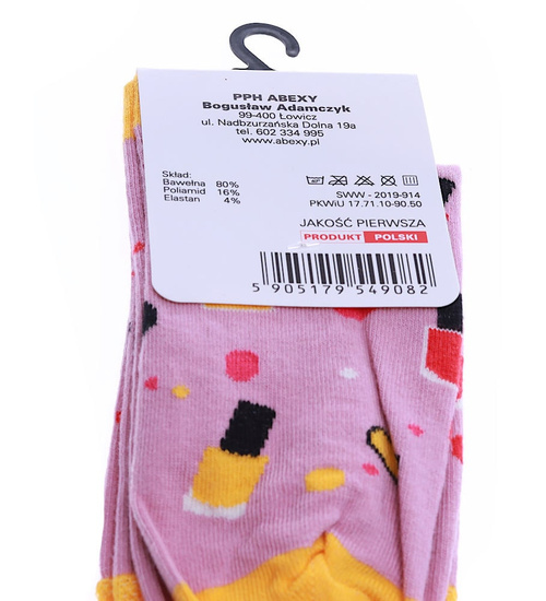 Różowo żółte uniwersalne skarpety /B5-1 SK51 S5/