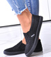Materiałowe czarne tenisówki slip on /C2-2 12539 T195/