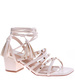 Beżowe sandały na grubym obcasie Lace up /G1-3 16178 G132/
