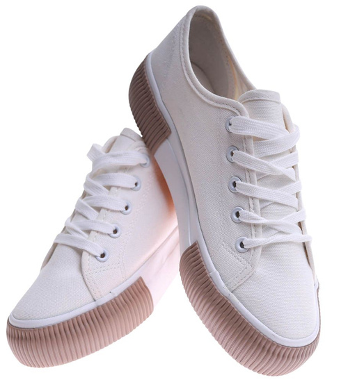 Sznurowane trampki damskie /C4-3 17229 T389/