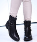 Czarne botki workery na płaskim obcasie /A6-1 15035 T438/