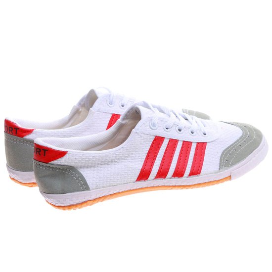 Białe materiałowe trampki halówki męskie sznurowane /B1-1 17457 T139/