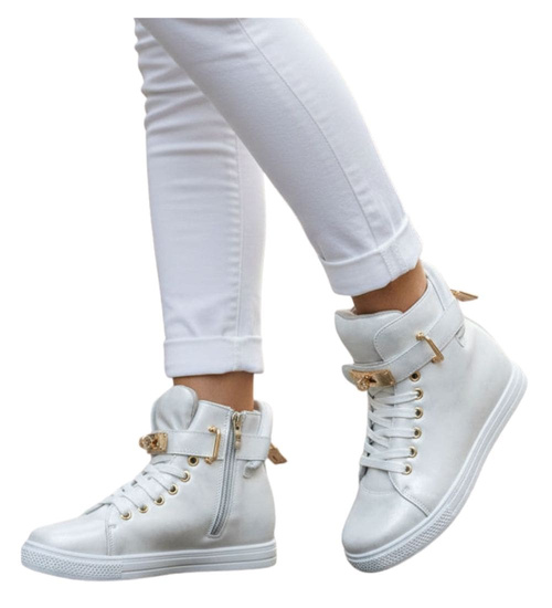 Srebrne trampki dziecięce na niskim koturnie/ E9-2 7521 S293/