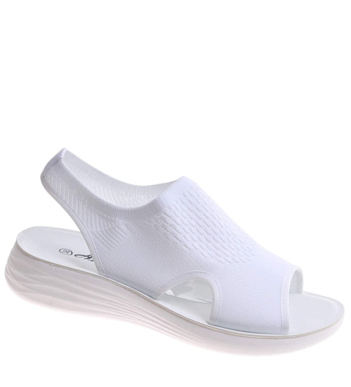 Białe elastyczne sandały na platformie 2 gat OST497