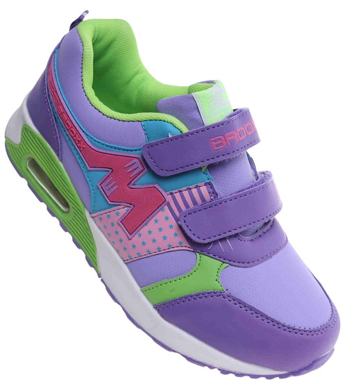 Dziewczęce fioletowe buty sportowe na rzepy /A8-2 18128 T292/