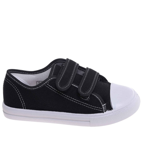 Czarne tenisówki chłopięce na rzepy buty do szkoły /E5-1 18101 T189/