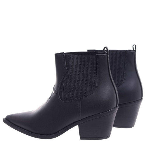 Czarne botki kowbojki lekko ocieplane /G3-3 18305 T199/