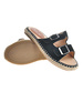 Zamszowe klapki damskie espadryle Czarne /B2-3 11500 S392/