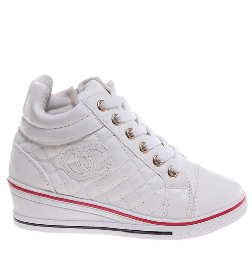 Wygodne dziecięce buciki z suwakami BIAŁE /A1-2 7601 S195/