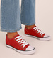 Czerwone wiązane trampki sneakersy na niskim koturnie /F6-3 13522 T8-6/