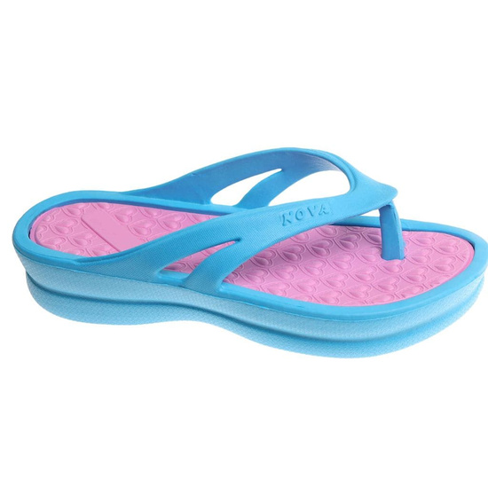 Niebieskie damskie klapki japonki na basen /H2 15925 T007/