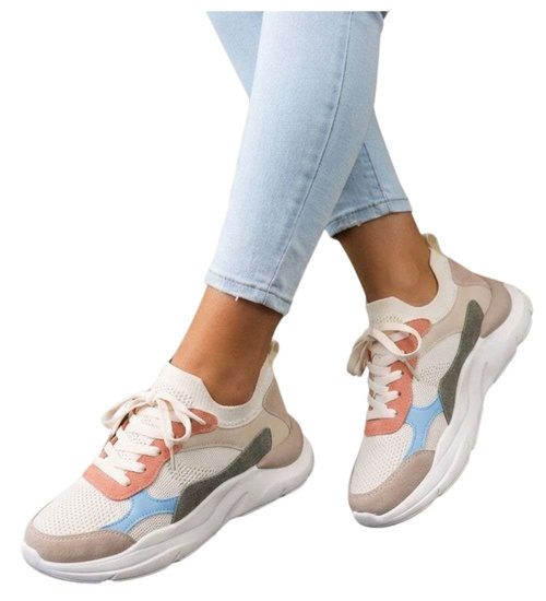 Kolorowe wsuwane sneakersy buty sportowe /F1-3 8767 W231