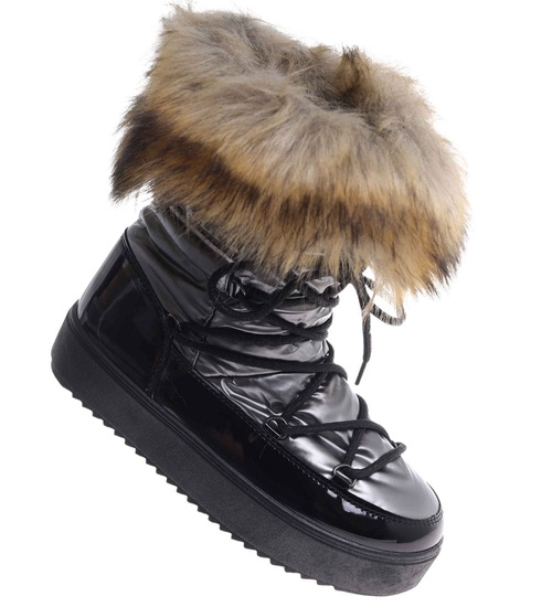 Zimowe kozaki śniegowce z futerkiem Gun /D2-1 18611 T400/