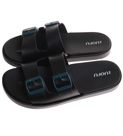 Klapki męskie czarno zielone wodoodporne na plażę /C2-1 17856  T008/