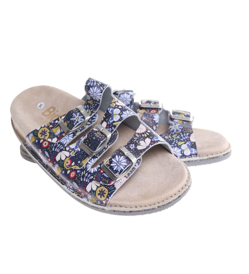 Skórzane profilowane klapki damskie OST475