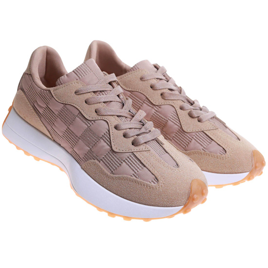 Wiązane damskie buty sportowe Khaki /D9-1 17340 T232/