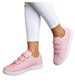 Snekaersy damskie różowe pastelowe na rzepy /E8-2 18697 T177/