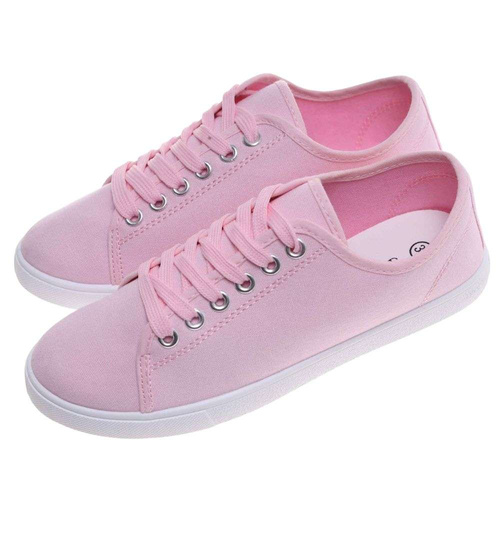 Pastelowe tenisówki damskie Różowe /A4-3 18719 T7/