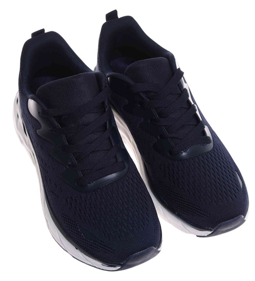 Granatowe męskie buty sportowe /C1-1 18009 GF483/