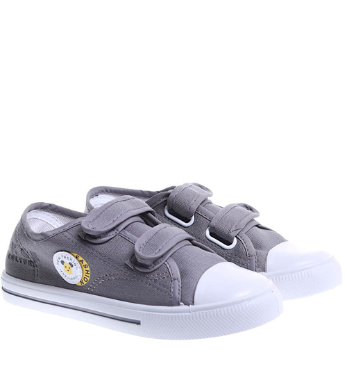 Dziecięce szare tenisówki na rzepy /F7-2 15427 T223/