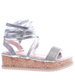 Srebrne sandały na platformie Lace Up /B6-3 14521 T134/