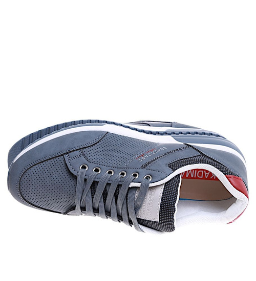 Sznurowane szare męskie buty sportowe /D2-3 15895 T535/