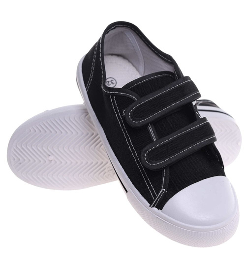Czarne tenisówki dla chłopca na rzepy /F8-1 18099 T189/